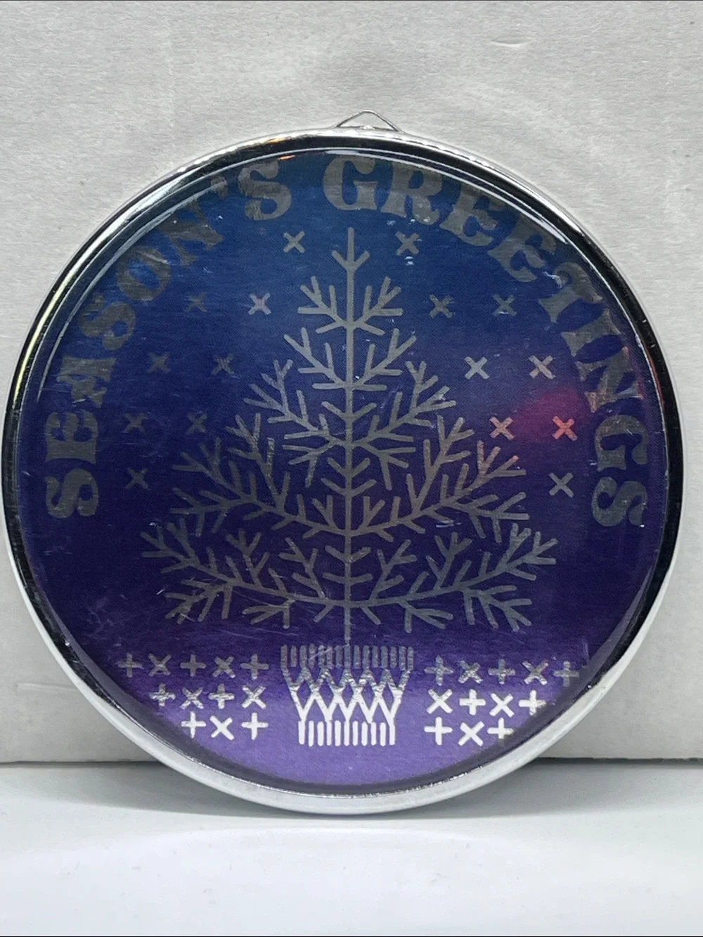 Hallmark Vintage 1987 Holographic Keepsake Ornament Christmas Tree